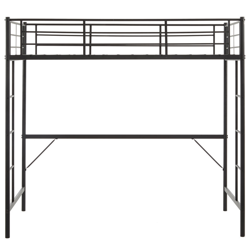 Lit mezzanine simple en métal, Noir