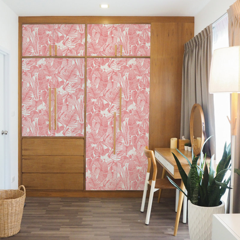 Waloo 16.5' L x 20.5" W Peel and Stick Wallpaper Roll, Pink Lemonade