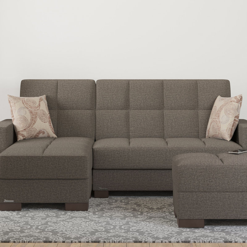 Repose-pieds avec rangement Primenest Nimbusflow, Brun clair