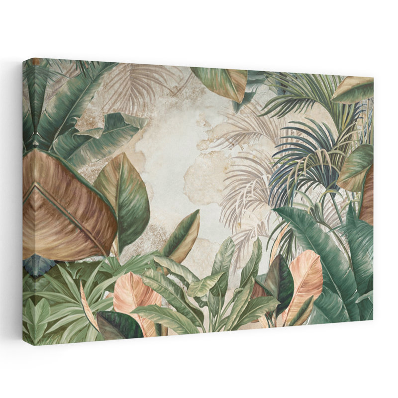 Art tropical tropical contemporain abstrait, H 16 po x l 24 po