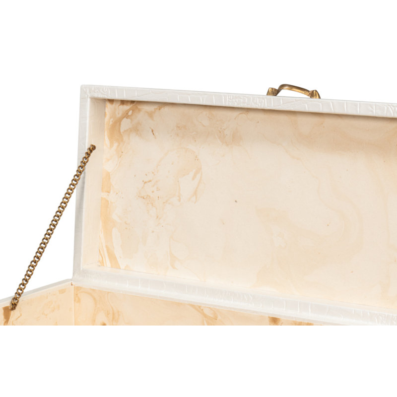 Shagreen Handmade Decorative Trunk, Ivory