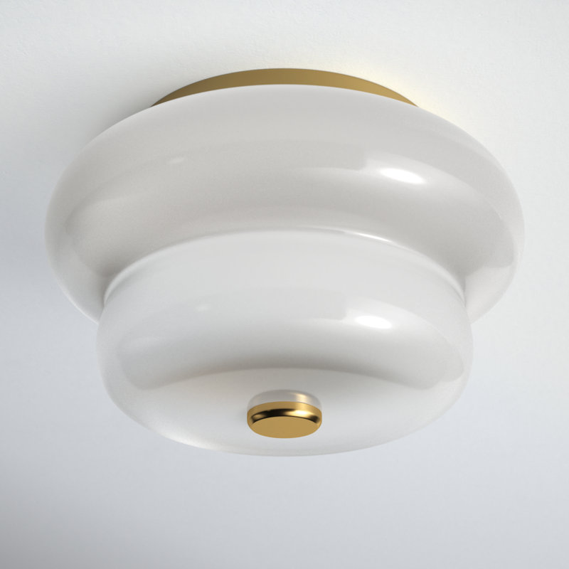Alfonso Glass Flush Mount, Aged Brass