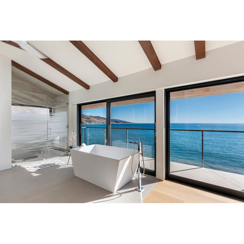 Bellevue 60'' x 32'' Soaking Solid Surface Bathtub, Matte White