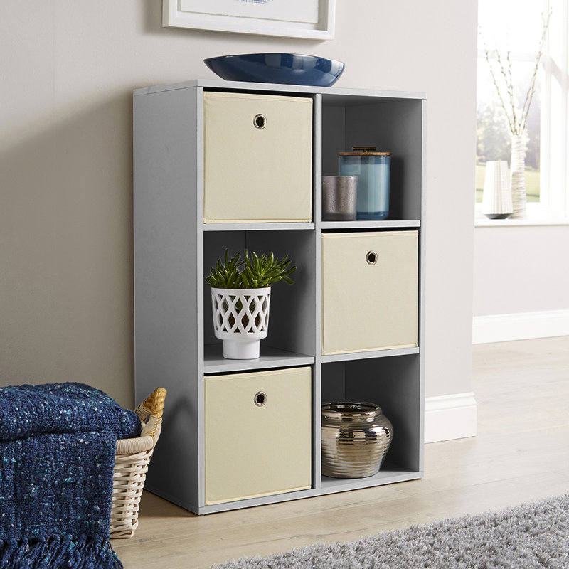 Steinberg 6 Cube Storage Bookcase Unit, Grey
