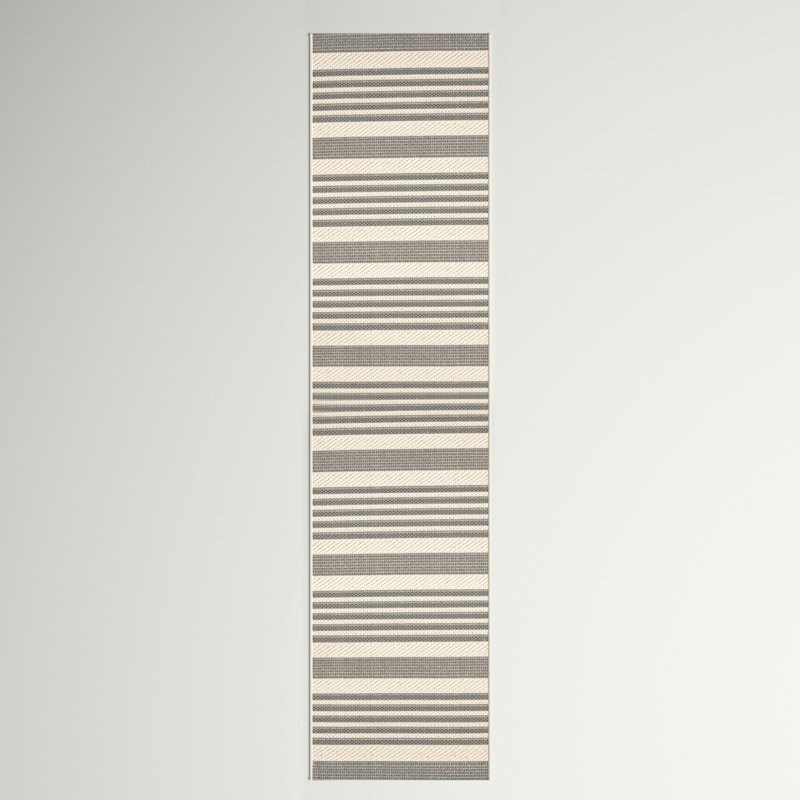 Tapis d'intérieur / extérieur à rayures Pontianak Performance, Tapis de couloir 2 pi 3 po x 12 pi