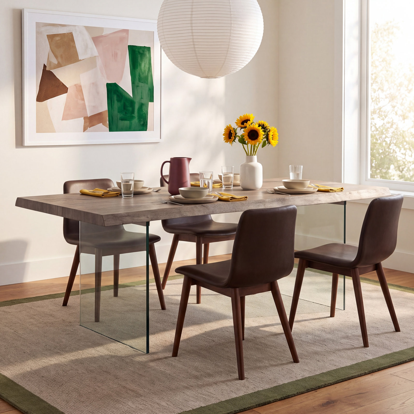 Colin Acacia Dining Table, 29.75"H x 116"L x 40"W, Sandblasted Gray