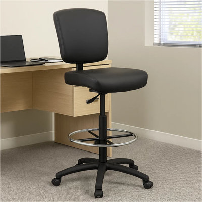 Tabouret de bureau pivotant robuste avec repose-pieds Hya