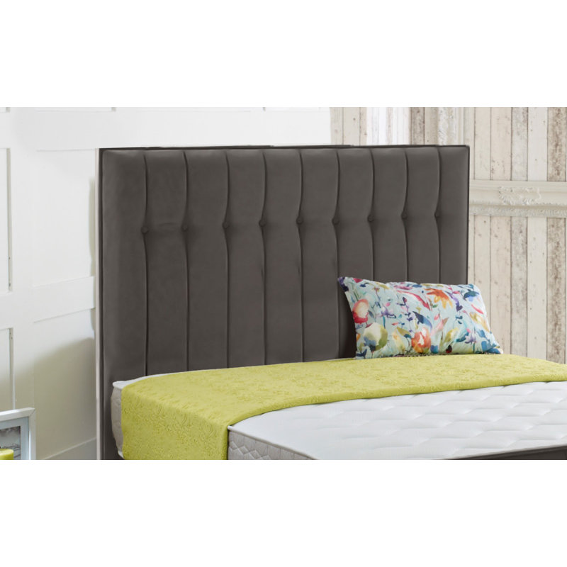 Ashley-Leigh Upholstered Velvet Headboard, Super King (6'), Pebble