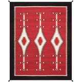 Tapis rouge / rouge en coton noué à la main 9 pi 2 po x 11 pi 9 po Rhinehart Southwestern