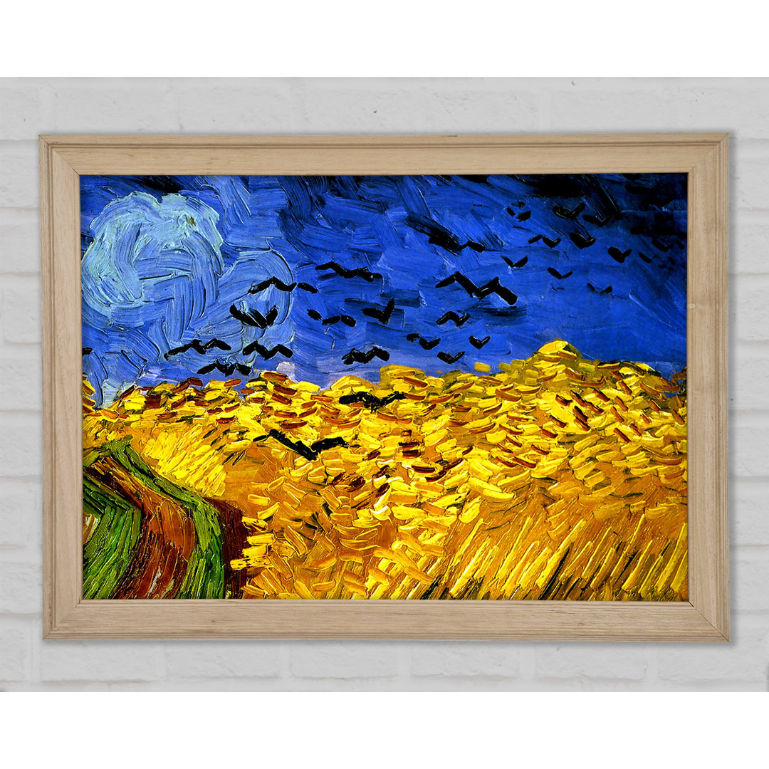 Weizenfeld mit Krähen 02 von Van Gogh - Einzelne Bilderrahmen Kunstdrucke