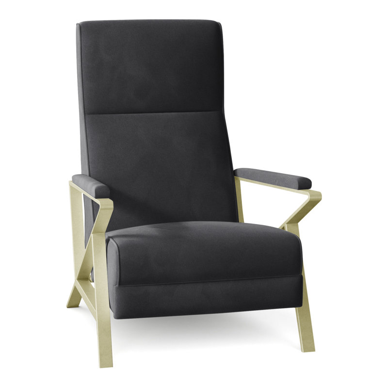 Infinity 28.25" Wide Manual Standard Recliner, Perigold Arigato Morning Glory, Brushed Brass