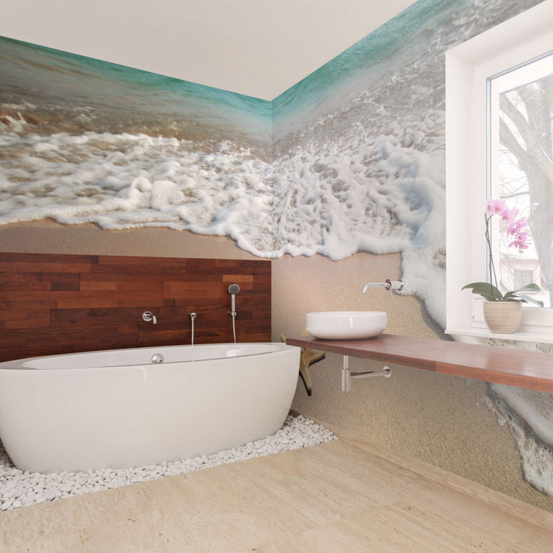 Panneau de papier peint Woodfin Beach, L 100,08 po x l 96 po