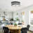 2-Lamp Circular Clear Glass Adjustable Iron Ceiling Light
