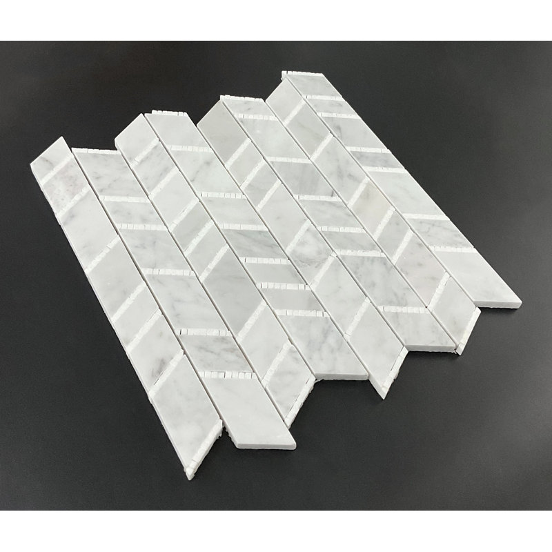 Marble Random Wall & Floor Tile, White Carrara / Thassos White