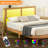 Hazim Solid Wood Standard Bed with Shelves-355361126