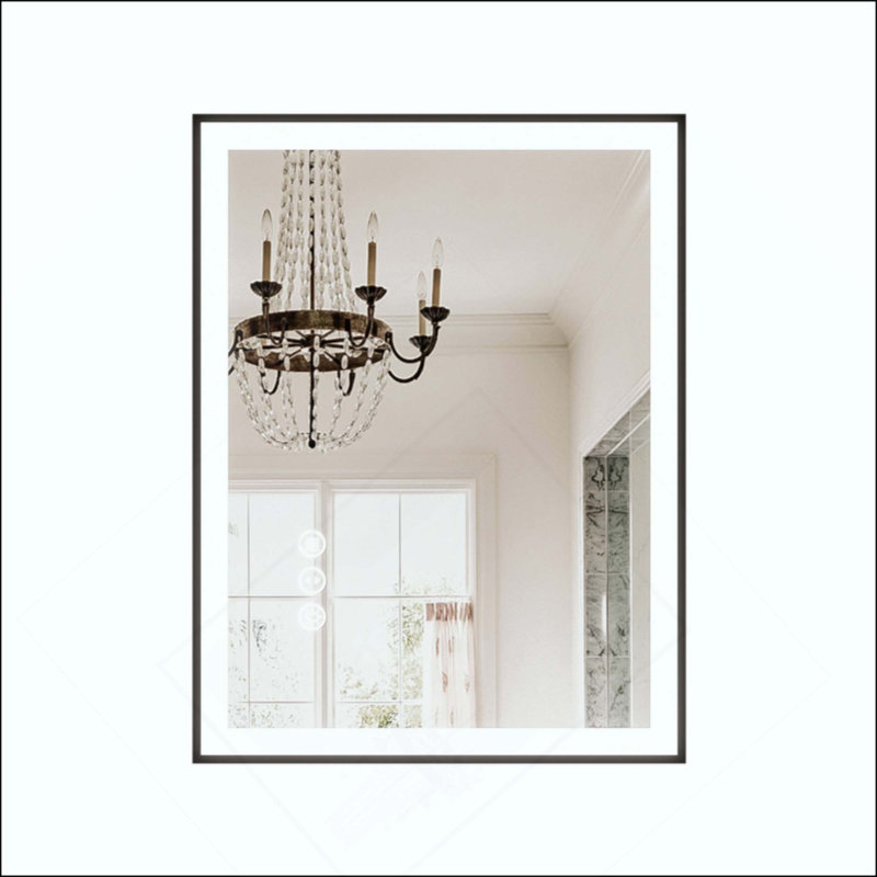 Miroir de salle de bain sans cadre à DEL, miroir intelligent, 32 po x 24 po, Rectangulaire