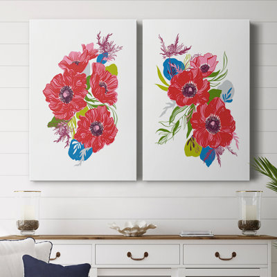 Toile tendue avec châssis I-Premium Brilliant Poppies - prêt à accrocher