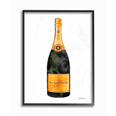 « minimal champagne bouteille », reproduction de peinture à l’aquarelle