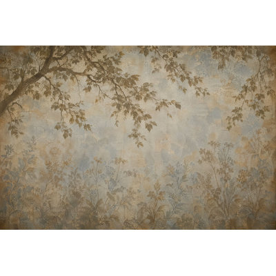 Vintage Botanical Branches Wallpaper Sepia Garden Wall Mural