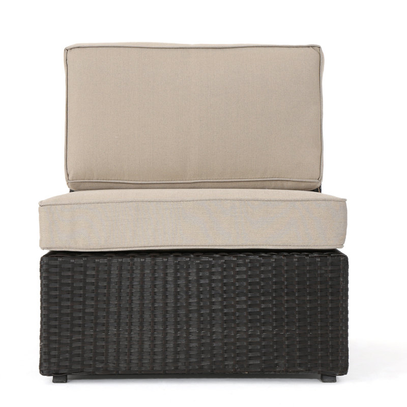 Chaise de patio avec coussins Alexis, Brun foncé, Beige