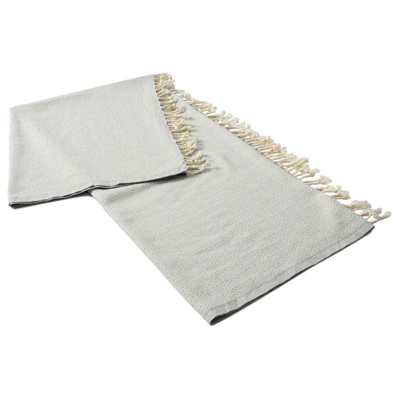 Jeté 100% coton Dacion, Gris clair géométrique