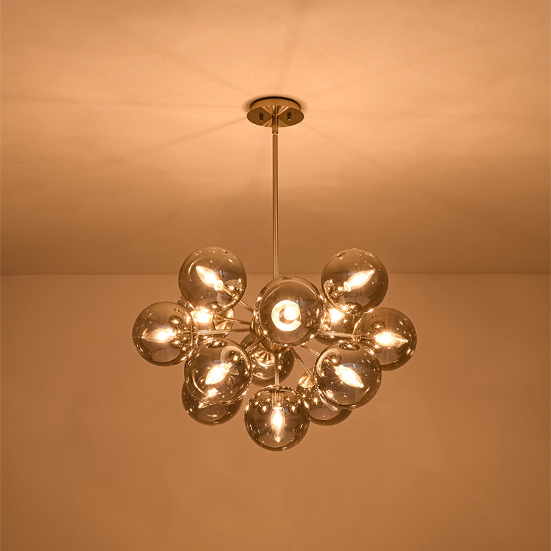 13 - Sputnik Glass Globe Chandelier, Nickel