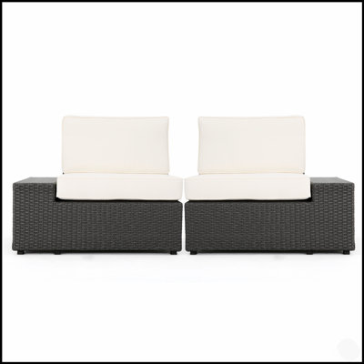 Fauteuils d'extérieur Santa Cruz avec osier en PE durable et coussins confortables résistants à l'eau, parfaits pour le patio et le jardin
