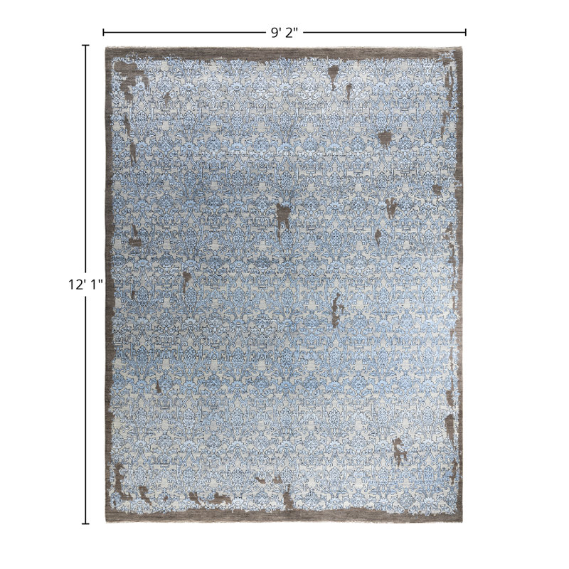 Overdyed One-of-a-Kind 9' 2" X 12' 1" Hand Knotted Area Rug
