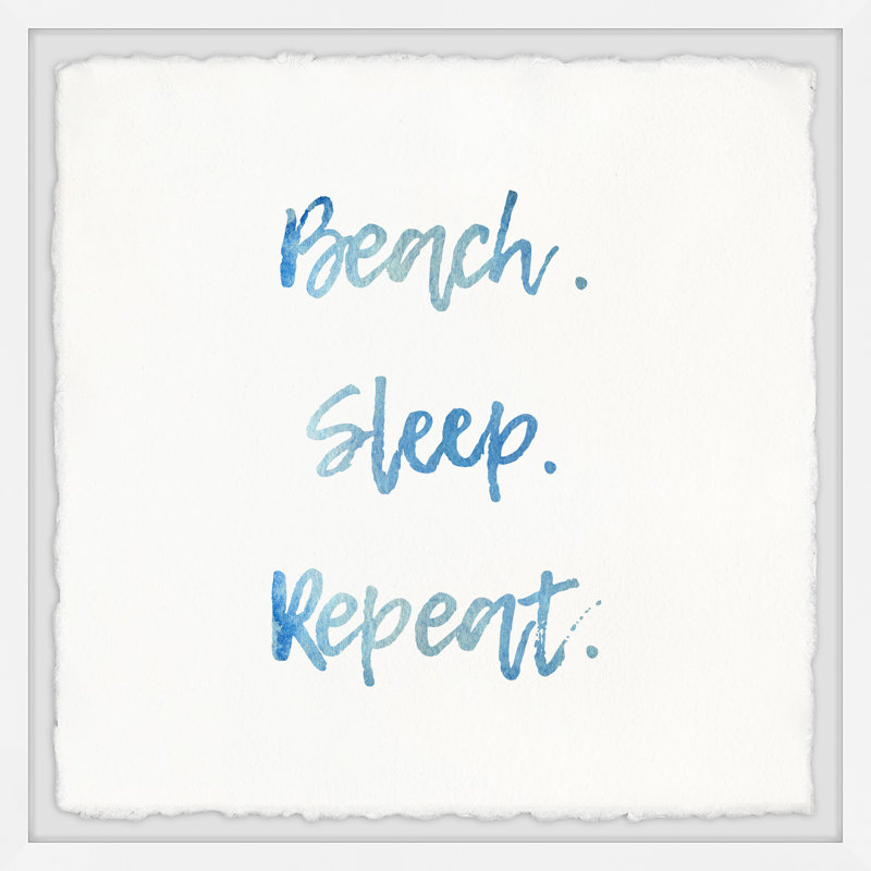 Beach Sleep Repeat III - Single Picture Frame Print, 51cm H x 51cm W x 3.81cm D