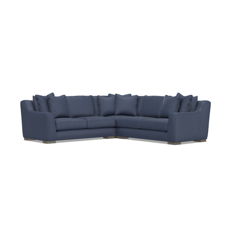 Sectional, Blue Polyester, 35" H x  110" W x 110" D, Symmetrical