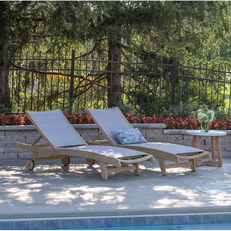 Chaise longue inclinable Delphi Sling, Blé délavé / gris clair
