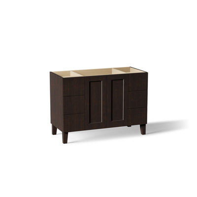 Poplin® 48" Vanity Base Only with Furniture Legs, 2 Doors and 6 Drawers