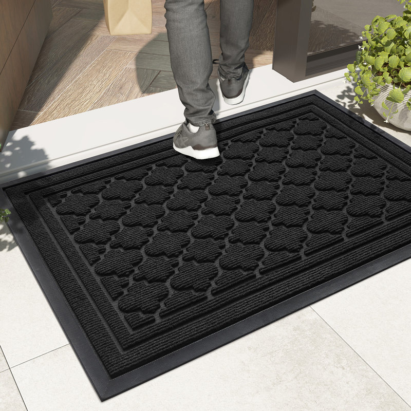 Non-Slip Mother's Day Indoor / Outdoor Doormat, 43cm W x 75cm L, Black