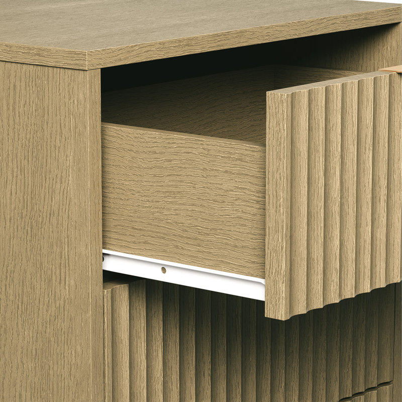 3-Drawer Nightstand,Set of 2, Brown