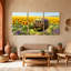 Bouquet de tournesols assortis, ensemble de 3 impressions sur toile-1267124267