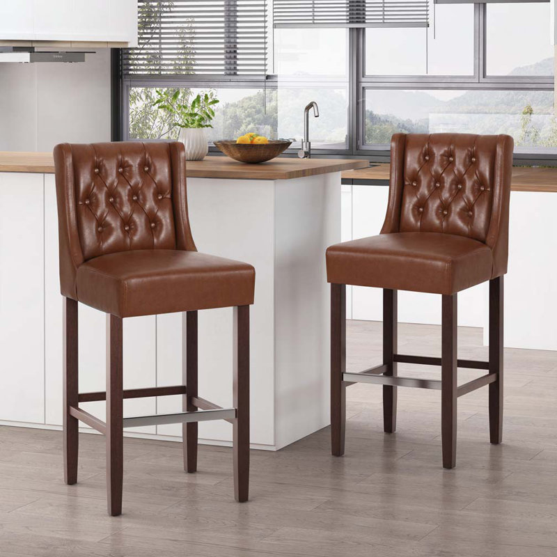30" Seat Height Bar Stool, Light Brown