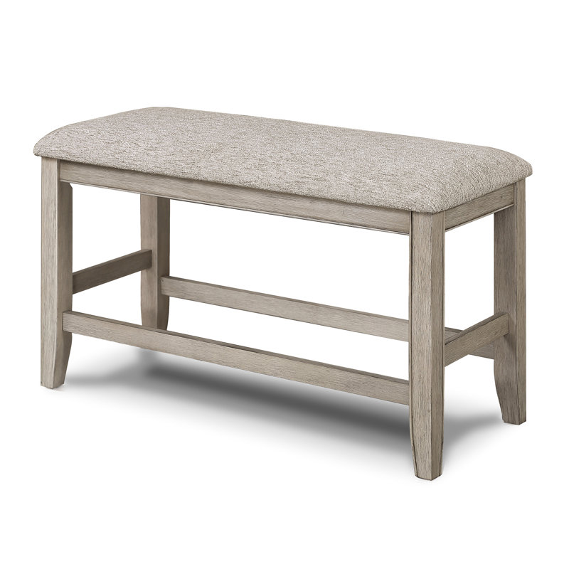 Banc à hauteur de comptoir de style campagnard avec siège et repose-pieds rembourrés, parfait pour les salles à manger et les cuisines