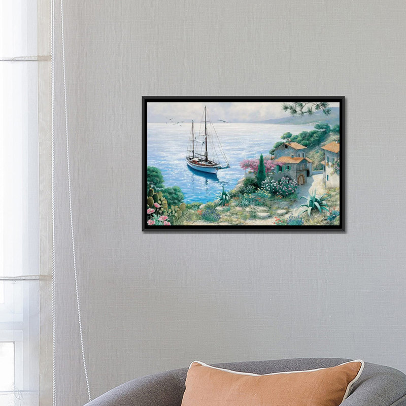 «The Bay», reproduction sur toile, H 18 po x l 26 po x P 1,5 po, Toile avec cadre noir, Pas de tapis