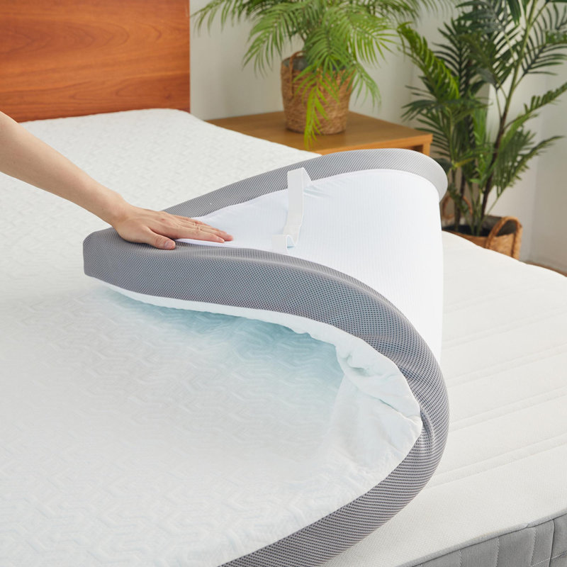 Surmatelas en coton Memory, Très grand californien, 2", Gris