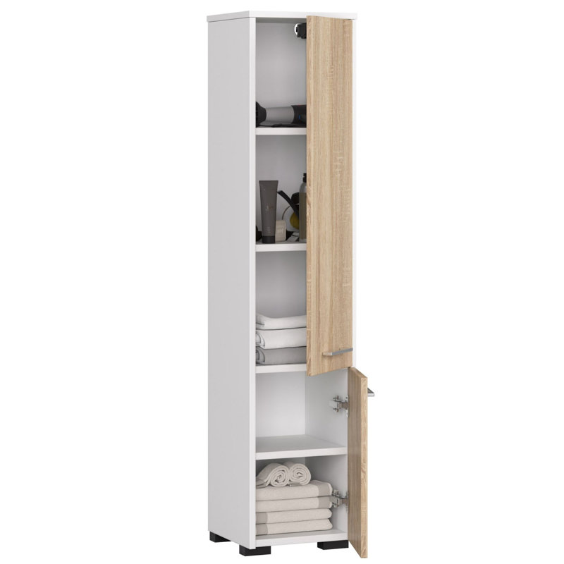 Ercelle Linen Cabinet, White/Sonoma