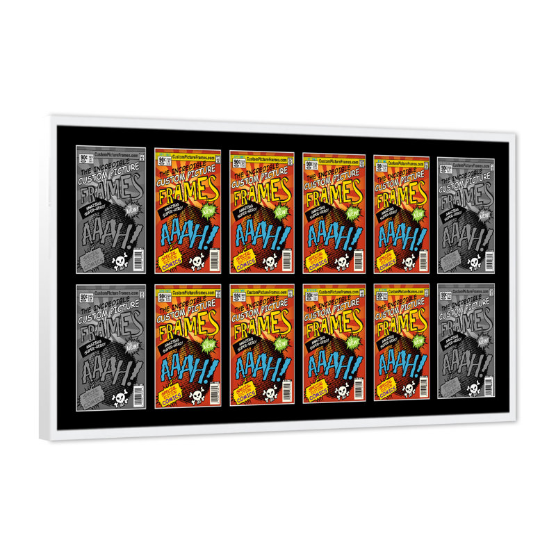 Wood Picture Frame with Mat, 6.875" x 10.5", Black/White