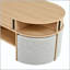 Ensemble de tables basses ovales avec rangement et 4 tabourets en tissu