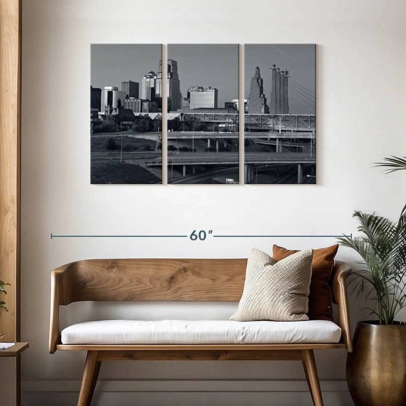 Rorry Kansas BW Skyline, 28" H x 45" W