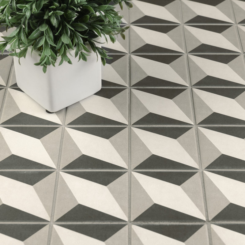 Twenties 4" x 4" Ceramic Patterned Wall & Floor Tile