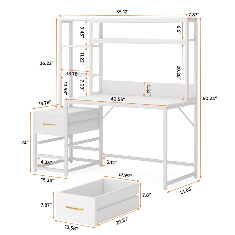 Computer Desk, White