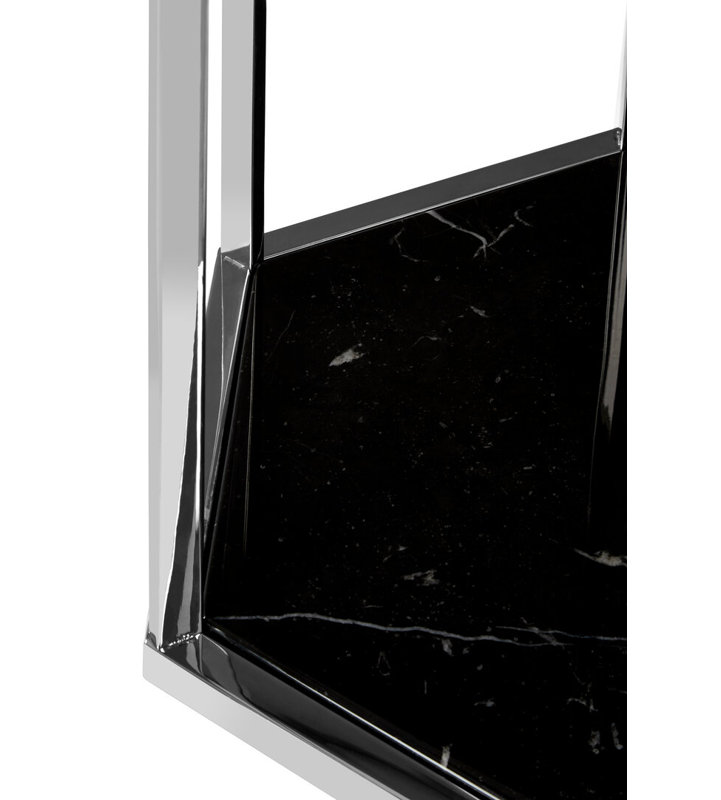 End Table, Silver, Black