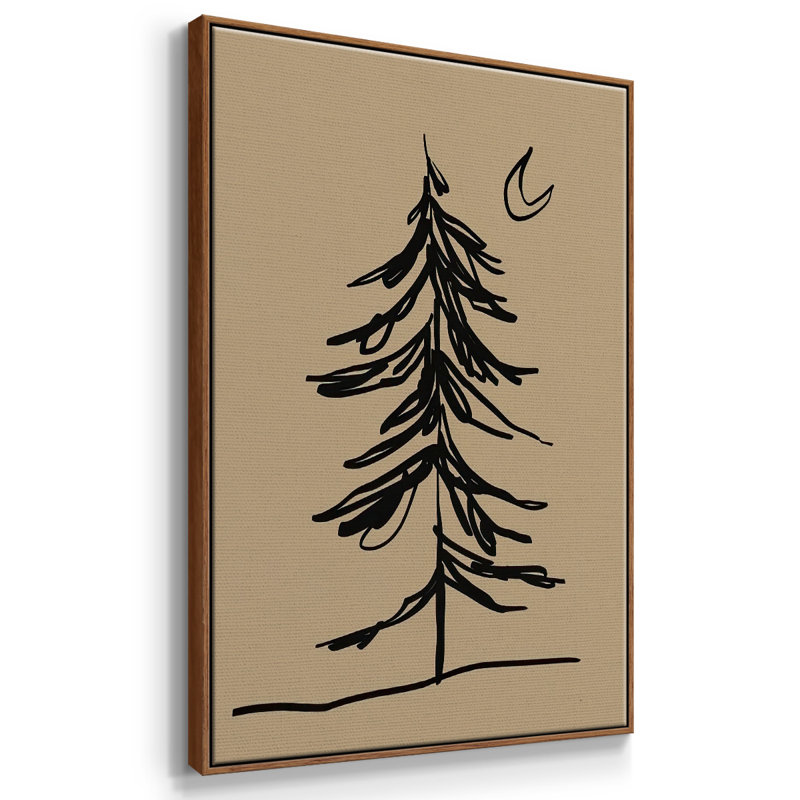 Croquis de sapin d'hiver I, Cadre flottant noyer, H 37 po x l 25 po x P 1,5 po