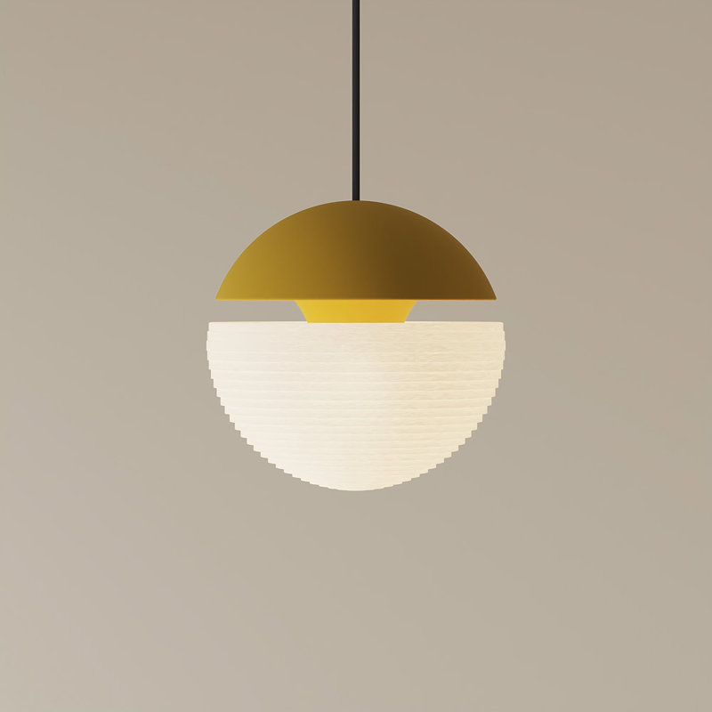 Cora Pendant Light, Mustard, White