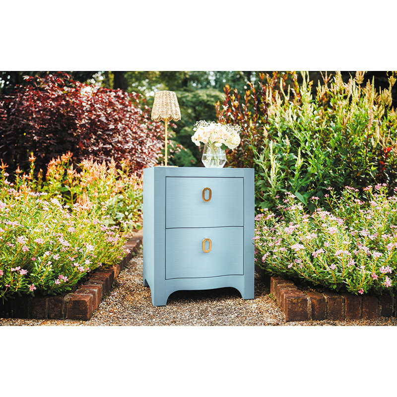 Helena Solid Wood End Table, Blue