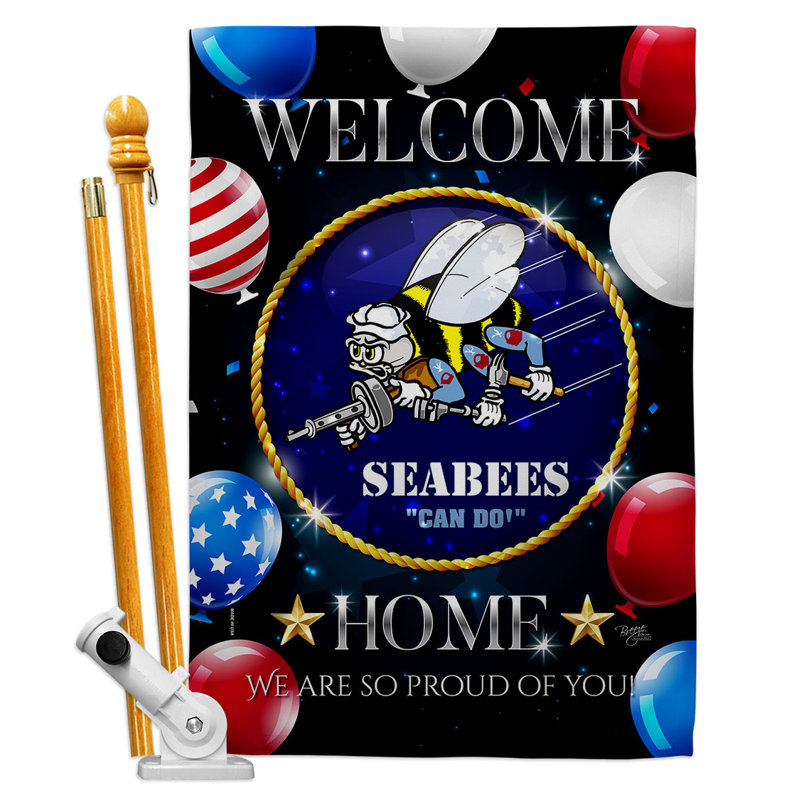 Double Sided 40'' H x 28'' W Polyester Flag Set